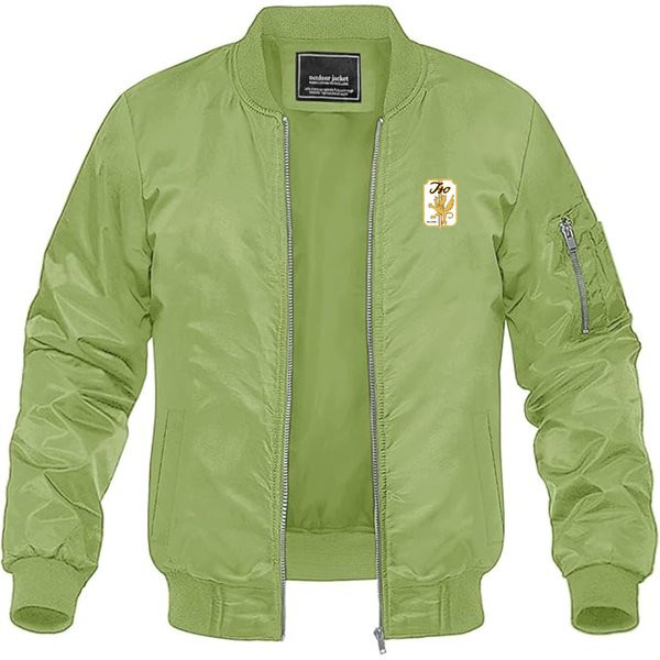 Men's Iso Logo Lightweight Bomber Jacket Windbreaker Softshell Varsity Jacket Coat