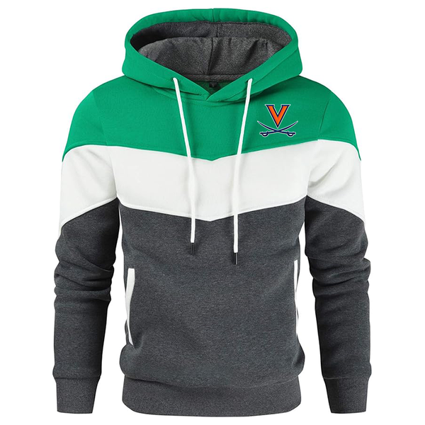 Men's  Virginia Cavaliers  Gesean  Novelty Color Block Pullover Fleece Hoodie Long Sleeve Casual