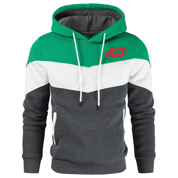 Men's ADP  Novelty Color Block Pullover Fleece Hoodie Long Sleeve Casual
