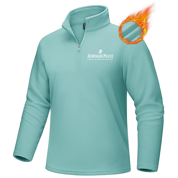 Men's Audemars-Piguet MAGCOMSEN Men_s Quarter-Zip Pullover Polar Fleece Sweatshirt Stand Collar Long Sleeve Shirt for Men Thermal Winter Fall
