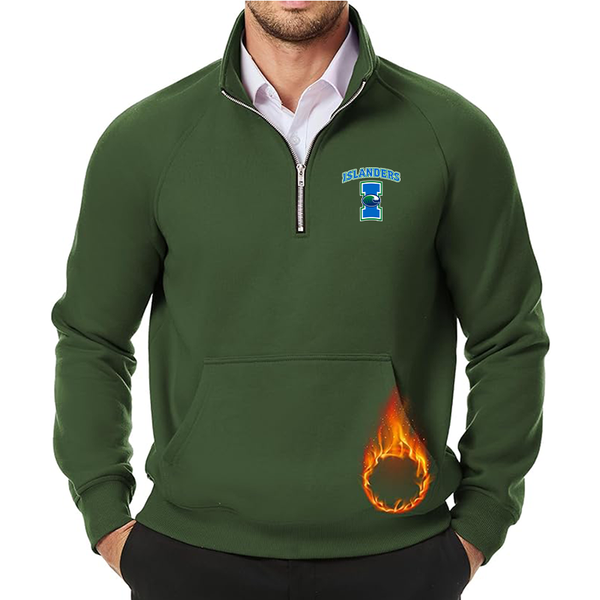 Men's Texas AM CC Islanders  JMIERR Quarter Zip Pullover Heavy Sweatshirts Warm Fleece Sweatshirt Polo Shirt with Pockets