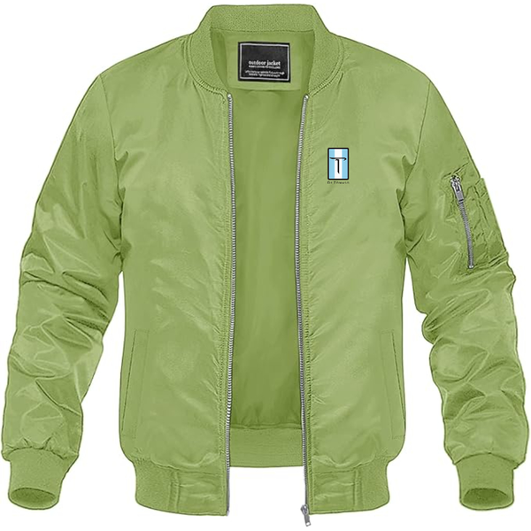 Men's De Tomaso Logo Lightweight Bomber Jacket Windbreaker Softshell Varsity Jacket Coat