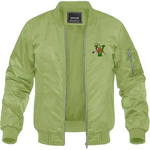 Men's Vermont Catamounts  Lightweight Bomber Jacket Windbreaker Softshell Varsity Jacket Coat
