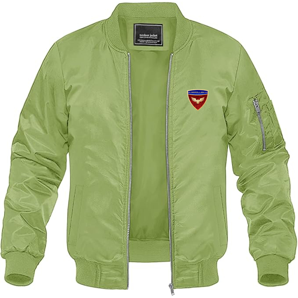 Men's Appollen Logo Lightweight Bomber Jacket Windbreaker Softshell Varsity Jacket Coat
