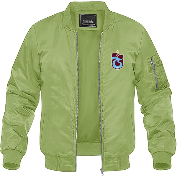 Men's Trabzonspor Soccer Lightweight Bomber Jacket Windbreaker Softshell Varsity Jacket Coat