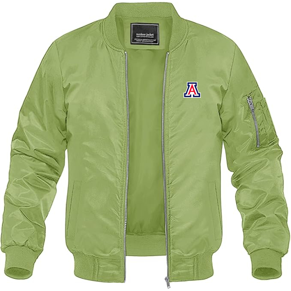 Men's Arizona Wildcats Lightweight Bomber Jacket Windbreaker Softshell Varsity Jacket Coat