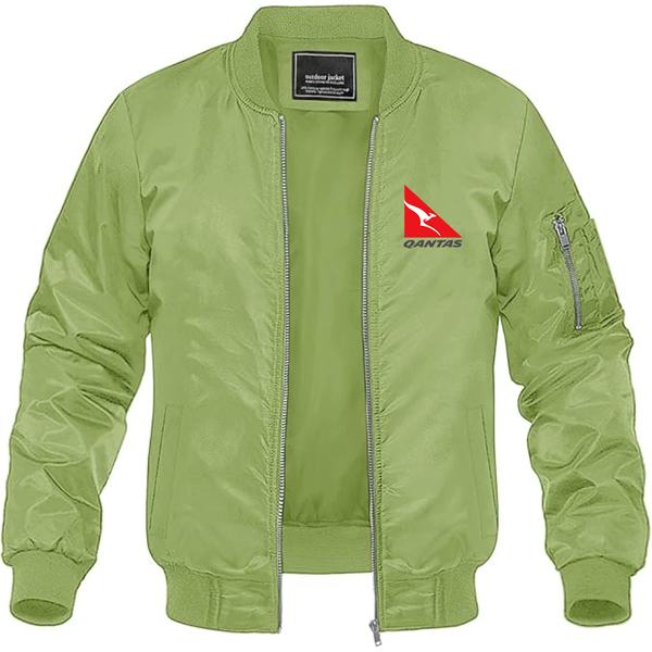 Men's Qantas Lightweight Bomber Jacket Windbreaker Softshell Varsity Jacket Coat