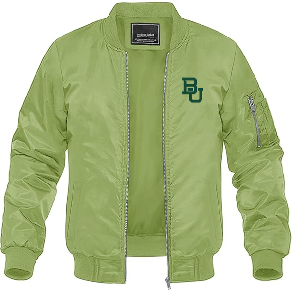 Men's  Baylor Bears Lightweight Bomber Jacket Windbreaker Softshell Varsity Jacket Coat
