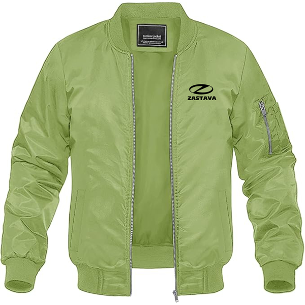 Men's Zastava  Logo Lightweight Bomber Jacket Windbreaker Softshell Varsity Jacket Coat