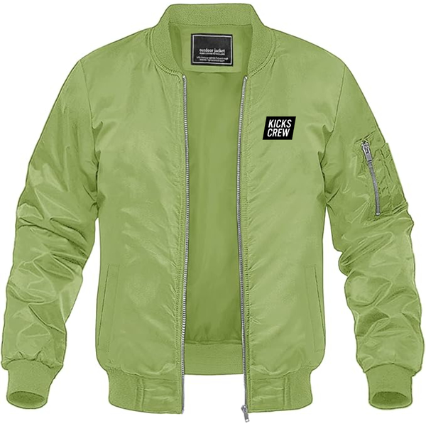Men's  Kickscrew Logo Lightweight Bomber Jacket Windbreaker Softshell Varsity Jacket Coat