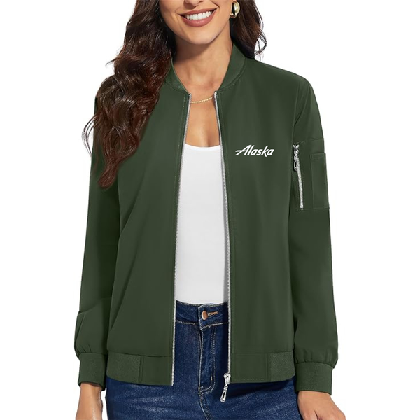 Women's Alaska Airline Premium Bomber Jacket Outerwear