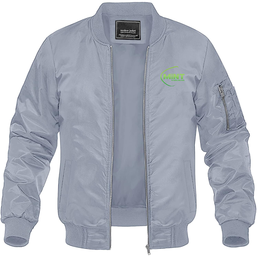 Men's Mint Radio Logo Lightweight Bomber Jacket