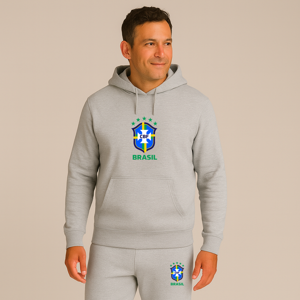 Men's Brasil National Soccer Team Hoodie Joggers Set