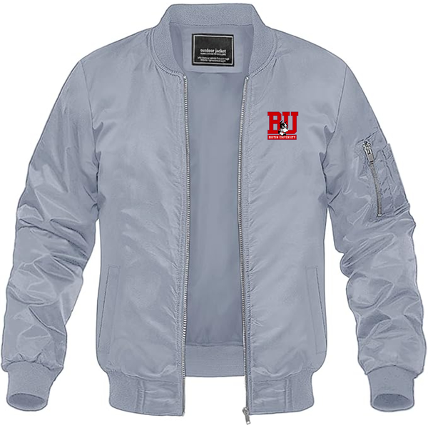 Men's Boston University Terriers Lightweight Bomber Jacket Windbreaker Softshell Varsity Jacket Coat