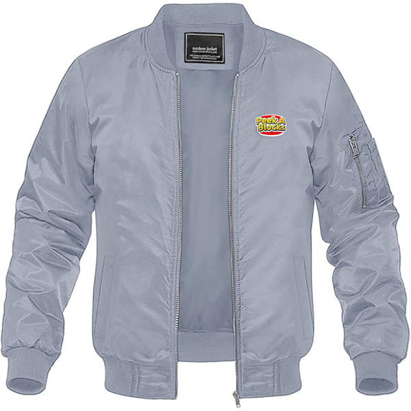 Men's  Peek A Blocks  Lightweight Bomber Jacket Windbreaker Softshell Varsity Jacket Coat