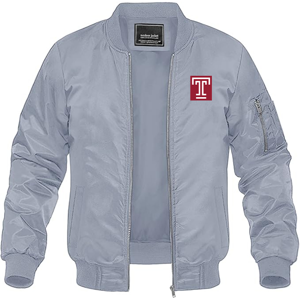 Men's Temple Owls Lightweight Bomber Jacket Windbreaker Softshell Varsity Jacket Coat