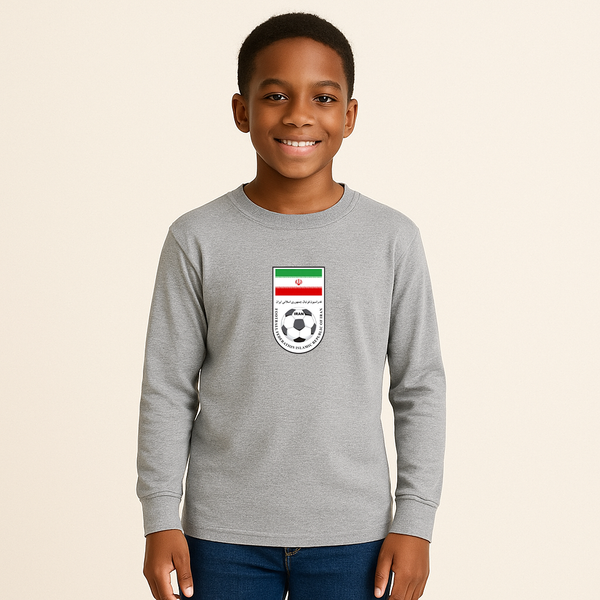 Youth Kids Iran National Soccer Team Long Sleeve T-Shirt