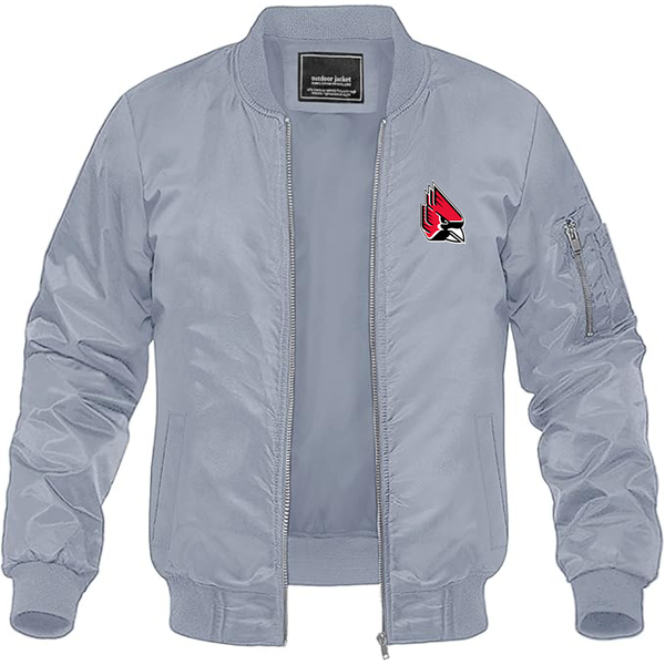 Men's  Ball State Cardinals Lightweight Bomber Jacket Windbreaker Softshell Varsity Jacket Coat
