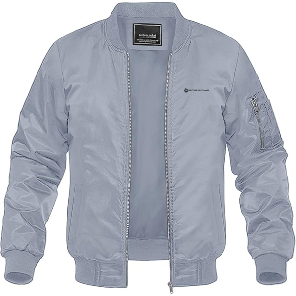 Men's  VW Porsche Logo Lightweight Bomber Jacket Windbreaker Softshell Varsity Jacket Coat