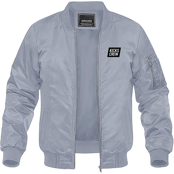 Men's  Kickscrew Logo Lightweight Bomber Jacket Windbreaker Softshell Varsity Jacket Coat