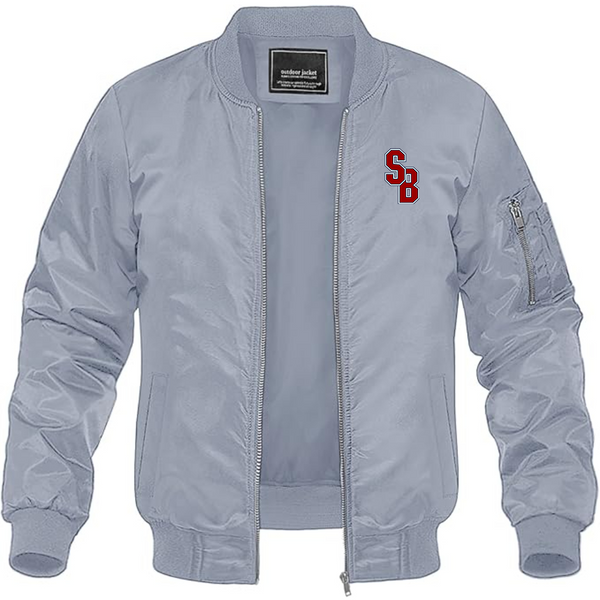 Men's Stony Brook Seawolves Lightweight Bomber Jacket Windbreaker Softshell Varsity Jacket Coat