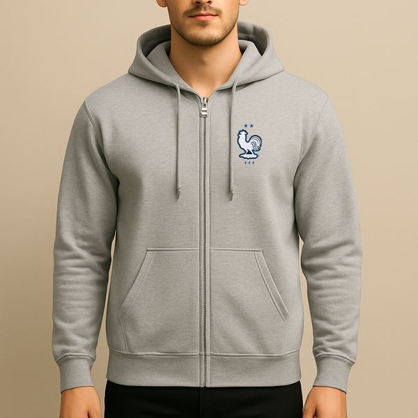 Men's France National Soccer Team Zipper Hoodie