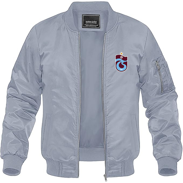 Men's Trabzonspor Soccer Lightweight Bomber Jacket Windbreaker Softshell Varsity Jacket Coat