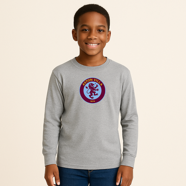 Youth Kids Aston Villa FC Long Sleeve T-Shirt