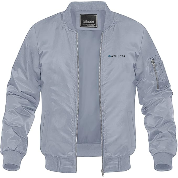 Men's Athleta Logo Lightweight Bomber Jacket Windbreaker Softshell Varsity Jacket Coat