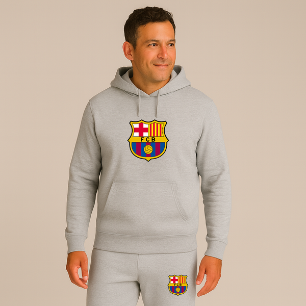 Men's F.C. Barcelona Soccer Logo Hoodie Joggers Set