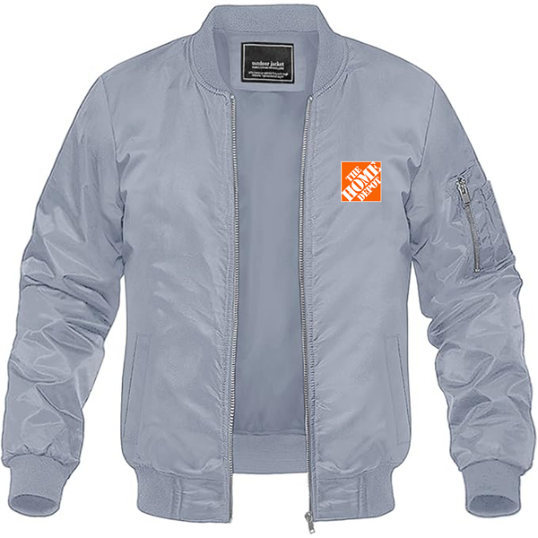 Men's The Home Depot Lightweight Bomber Jacket Windbreaker Softshell Varsity Jacket Coat