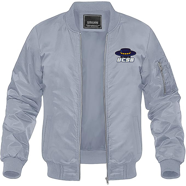 Men's UCSB Gauchos Lightweight Bomber Jacket Windbreaker Softshell Varsity Jacket Coat