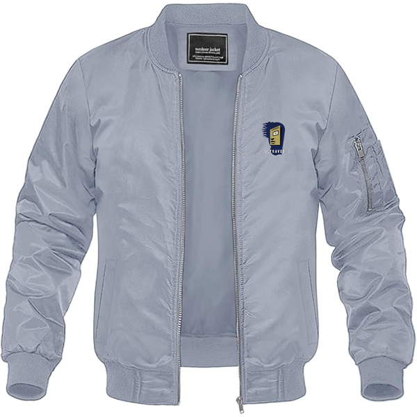 Men's Ultravox Logo Lightweight Bomber Jacket Windbreaker Softshell Varsity Jacket Coat