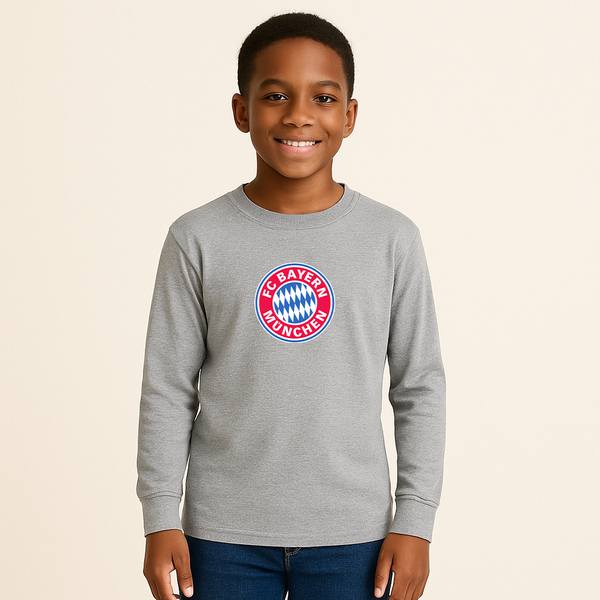Youth Kids F.C. Bayern Munchen Soccer Long Sleeve T-Shirt