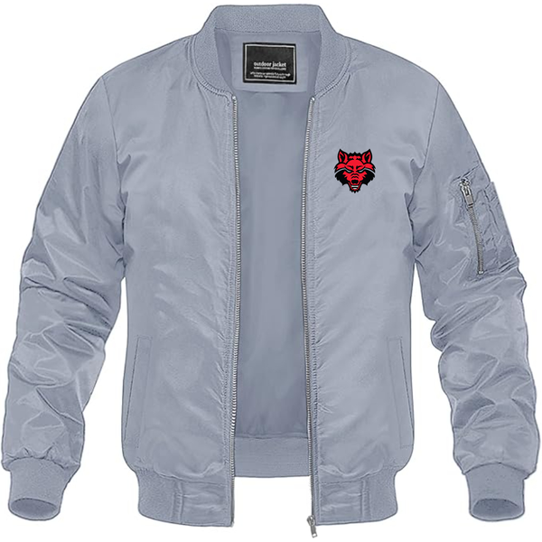 Men's  Arkansas State Red Wolves Lightweight Bomber Jacket Windbreaker Softshell Varsity Jacket Coat