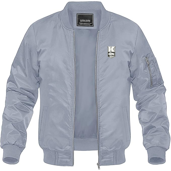Men's Kaiser Logo Lightweight Bomber Jacket Windbreaker Softshell Varsity Jacket Coat