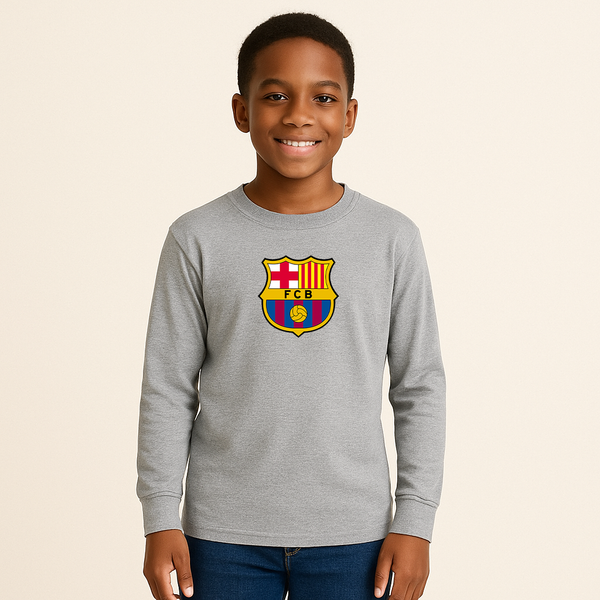 Youth Kids F.C. Barcelona Soccer Long Sleeve T-Shirt