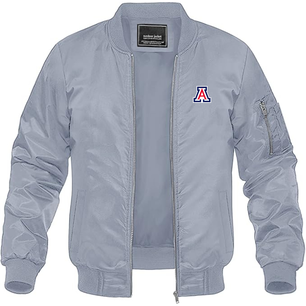 Men's Arizona Wildcats Lightweight Bomber Jacket Windbreaker Softshell Varsity Jacket Coat
