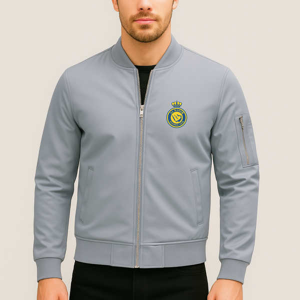 Men's Al Nassr FC Lightweight Bomber Jacket Windbreaker Softshell Varsity Jacket Coat