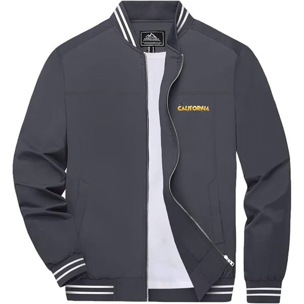 Men's  Disney California Adventure Lightweight Zip-Up Bomber Jacket with Ribbed Collar and Cuffs Versatile Casual Outerwear