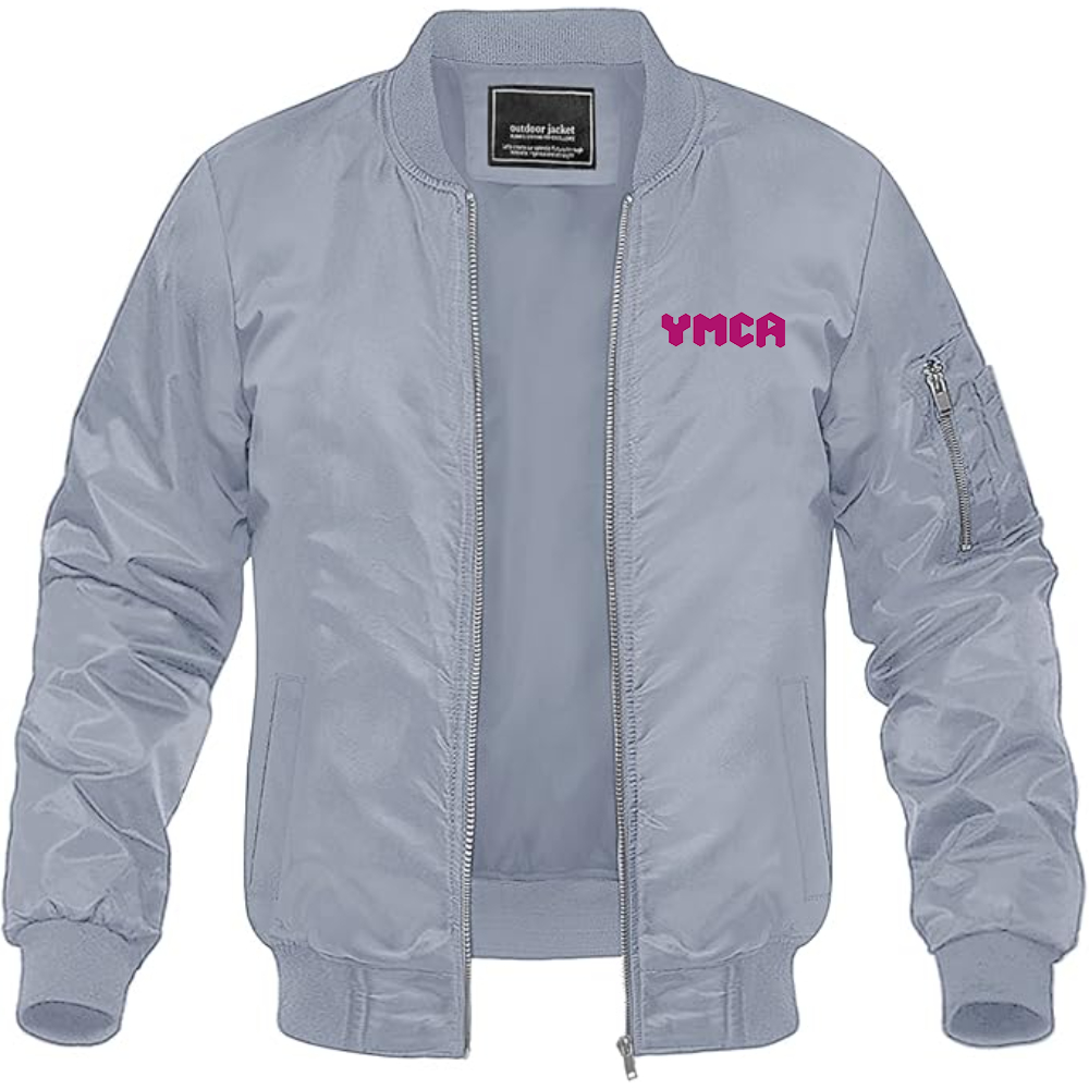 Men's YMCA Mauve Lightweight Bomber Jacket