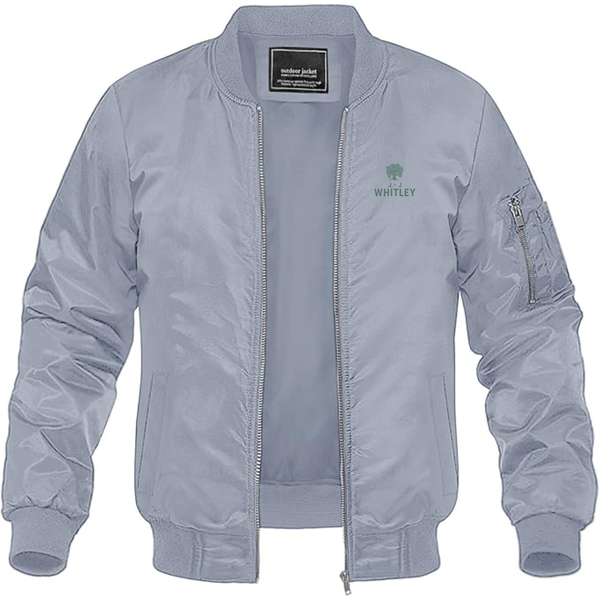 Men's JJ Whitley Logo Lightweight Bomber Jacket Windbreaker Softshell Varsity Jacket Coat