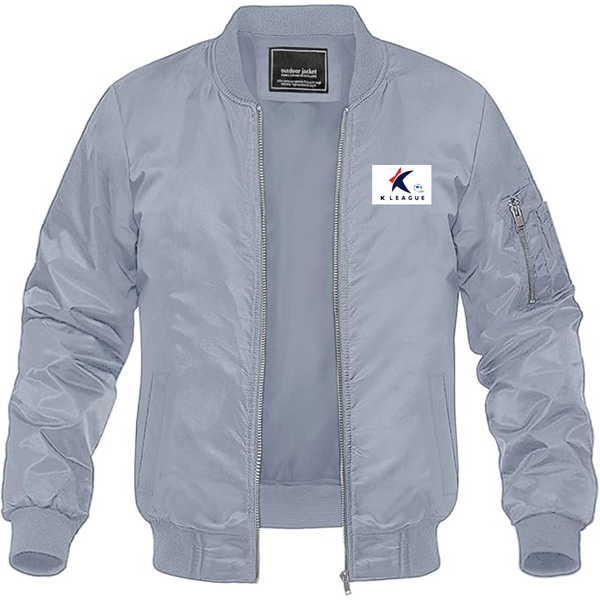 Men's  K League  Logo Lightweight Bomber Jacket Windbreaker Softshell Varsity Jacket Coat