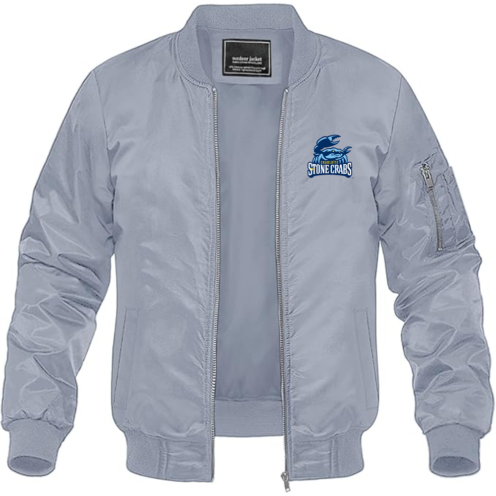 Men's Charlotte Stone Crabs Logo Lightweight Bomber Jacket
