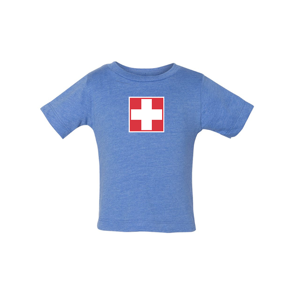 Switzerland National Football Soccer Team  BELLA CANVAS Infant Jersey Tee