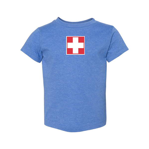 Switzerland National Football Soccer Team BELLA  CANVAS Toddler Jersey Tee