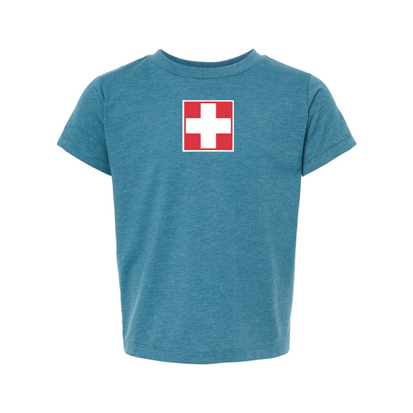 Switzerland National Football Soccer Team BELLA  CANVAS Toddler Jersey Tee