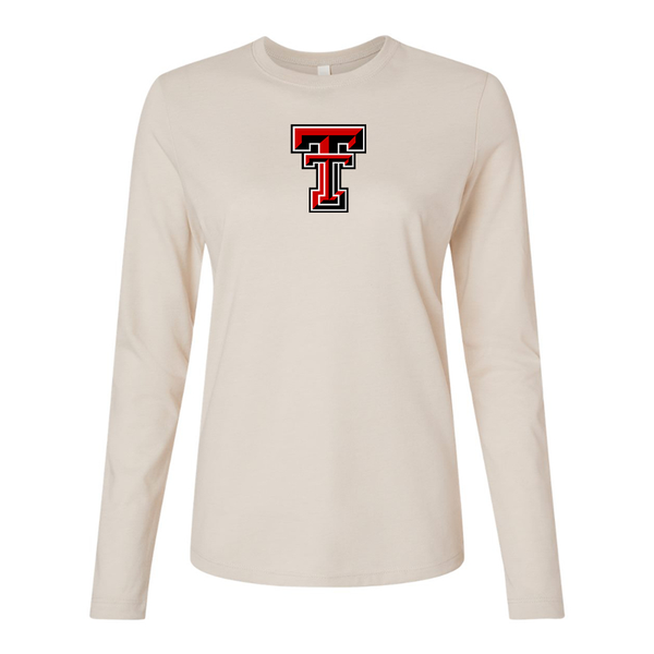 BELLA CANVAS Women’s Texas Tech Red Raiders  Jersey Long Sleeve Tee