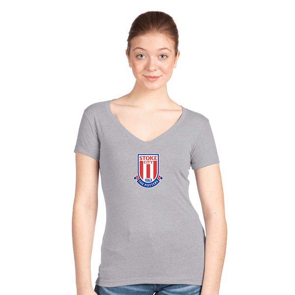 Women's Stoke City Soccer  Next Level V-Neck T-Shirt