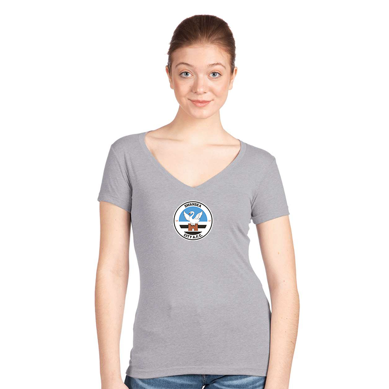Women's Swansea City Soccer  V-Neck T-Shirt